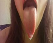 Naughty Nastya and her long tongue from tongues