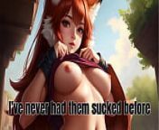These FOXGIRL GIRLFRIENDS share their bodies and their feelings - AI art captions from cumonprintedpics captions you
