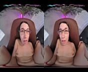 Adorable brunette in glasses gets off with her toys in VR from 180 chan 039