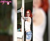 Sexy Babe in a Wet T-Shirt Washes Windows - Homemade from soaking shirt breastfeedings