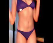 @fitbelenalf is showing off her nice curvy shape in her purple bra and panties from julio alfaro