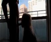 Roommate FUCK in the shadow of the balcony - EVERYONE could see! from mates 18 in
