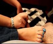 Laila Blue Nail Footjob/Toejob from long toenails footjob mp4