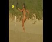 Beautiful girls playing beach volley from torneo voley playa