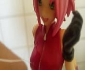 Cumshot on Sakura figure from hot glue