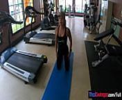 Amateurs doing a gym workout before having sex on camera in the hotel from swinger couple holidays
