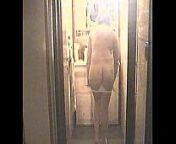 mature wife preparing bath from men nude shower showing penis