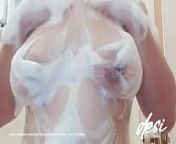 Mature Indian showing her Big Desi Tits In Shower from tamil aunty wash boobs nipples xxx new sex