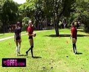 Teeny Fit Girls In Sportswear Stretching & Twerking To Seduce Their Couch And Let Them Join The Team from fit girl s