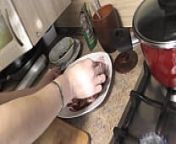 Sexy MILF Frina continues her Nude Cooking and makes delicious Ham today. Naked woman nudist at home in kitchen without panties stockings high heels from kabby hui nude