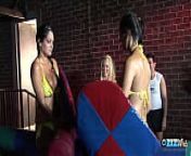 Horny wet girls get their tight cunts pounded hard together from busty brunette female gets pounded by a masked guy advertisement busty