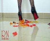 Sweet jeles destroying with high heels shoes on the floor. Full video from ramida jele