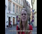 CZECH STREETS - VERONIKA BLOWS DICK FOR CASH from public money girl