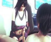 Tifa Lockhart from Final Fantasy VII in train big tits make me the best blowjob ever to get massive cumshot from big dick - 3d porn sfm animation from xxx vii