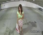 Blown by spicy beauty at the parking lot from outdoor bathing video of local dehati desi