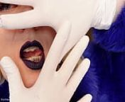 FREE: Medical nitrile white nurse gloves and fur with dark lipstick - Blonde ASMR (Arya Grander) from dark dreams asmr