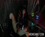 Halloween in Norway with monicamilf and the beast from horny witch