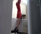 Beautiful Candy Black in the bathroom - Hidden cam from nudist candy