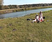 Wild beach. Nudist beach. Outdoors on bank of river lover fucks doggystyle beautiful sexy MILF Frina. Oudoor. Ouside. Naked in public. Sex in public from doggy style viiqle ru nudist