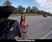 TeensLoveMoney - Busty Babe (Ashley Adams) Gets Towed, Fucked And Paid! from sucking tits in the car i bet you would milk my perfect boobs anywhere