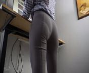 Milf Secretary In Tight Trousers Teases Her Visible Panty Line from hot pantie line