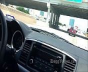 BUSTED Giving a Handjob in the Car from handjob while driving a car