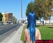 Jewelz Blu with vibrator inside her pussy manage to cum in public and hold to her moans from i wanted to try walking outside naked and having an erection and here is the video