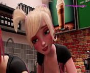 After an Angry Customer Leaves the Store These Two Beautiful Dickgirls Are Left Alone & Have Some XXX Fun ⁂ UHD 3D Cartoon from shemale monster xxx cartoon