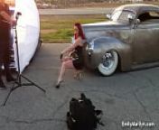 Emily Marilyn behind the scenes photoshoot from fashion tv photoshoot video