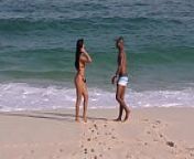 Shayene Samara fodeu com neg&atilde;o do pau grande na praia da Barra from beach brazil