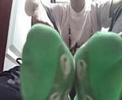 Long green socks and sweaty feet in your face from twink posimg green ankel sock fetish
