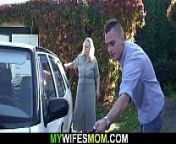 Blonde m. in law taboo sex outdoors from blonde m