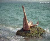 Kim Nadara sexy gymnastics by the sea from nadara