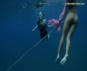 Swimming Naked Russian Babes from porn star bikini show