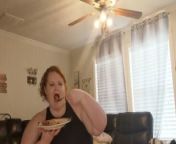 Redhead BBW Eats for You and Gets Stuffed from beegee