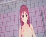 (3D Hentai) Peeping Tom - Chika Pinka - Teen girl under shower. from under nude