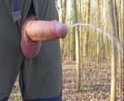 Horny Hiker With Thick Cock Urinates And Masturbates In The Woods! from male pissing