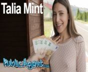 Public Agent Hot brunette Talia Mint sucks and fucks outdoors from telia