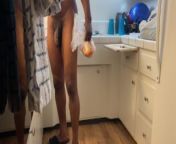 CAUGHT - MY STEPDAD CAUGHT ME RECORDING HIM NAKED IN THE KITCHEN from japanese father inlaw daughte
