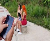 I let two strangers control my toy in public until squirt from sexmex dasha