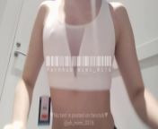 Changing into running clothes in the fitting room. Japanese amateur from preteenxxx mimi sen bra