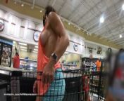 Extreme side-boob plus flashing my tits and ass in the grocery store from littlesubgirl boobs flashing