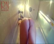 Voyeur camera in the shower. A nude girl in the shower is washed with soap. from nude voyeur com