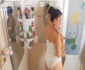 Try on haul underwear Nice lady in the shower room trying on a leopard robe and white linen. from trs mp kavitha nude picsyesha omar