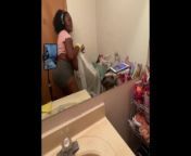 Ebony BBW cleaning nipples hanging out my shirt from niple slip desi hom cleaning clavag clip
