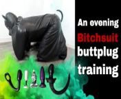 Femdom Bitchsuit Slave Butt Plug Training mistress leather bitch suit mommy milf step mom orgasm from mommy is boy sex