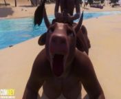 Furry cow girl fucks with a man | Furry monster| 3D Porn Wild Life from c0w
