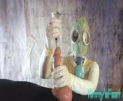 CYBERPUNK 2077 RUBBER GAS MASK extreme cock sounding handjob 22 inch vibrator in cock from glz