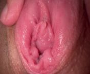 Close up pussy masturbation, real orgasm from tig