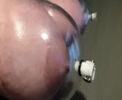 Pumping up my huge tits - no such thing as too big! from engorged milk autospray